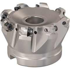 Seco - 68mm Cut Diam, 6mm Max Depth, 27mm Arbor Hole, 8 Inserts, RP..1204 Insert Style, Indexable Copy Face Mill - R220.29 Cutter Style, 10,000 Max RPM, 50mm High, Through Coolant, Series R220.29 - Eagle Tool & Supply