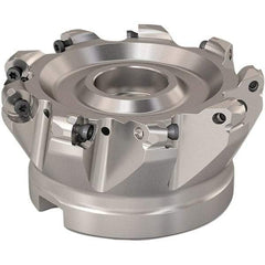 Seco - 88mm Cut Diam, 6mm Max Depth, 32mm Arbor Hole, 9 Inserts, RP..1204 Insert Style, Indexable Copy Face Mill - R220.29 Cutter Style, 8,800 Max RPM, 50mm High, Through Coolant, Series R220.29 - Eagle Tool & Supply