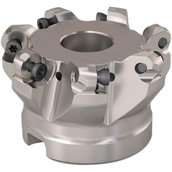Seco - 51mm Cut Diam, 6mm Max Depth, 22mm Arbor Hole, 7 Inserts, RP..1204 Insert Style, Indexable Copy Face Mill - R220.29 Cutter Style, 11,200 Max RPM, 40mm High, Through Coolant, Series R220.29 - Eagle Tool & Supply