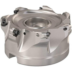 Seco - 89.6mm Cut Diam, 6mm Max Depth, 1-1/2" Arbor Hole, 7 Inserts, RP..1204 Insert Style, Indexable Copy Face Mill - R220.29 Cutter Style, 8,800 Max RPM, 2 High, Through Coolant, Series R220.29 - Eagle Tool & Supply