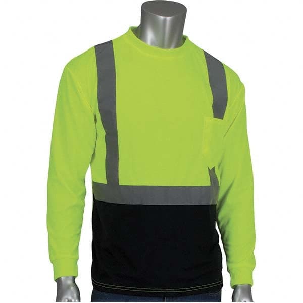 PIP - Size M Black & Hi-Vis Yellow High Visibility Long Sleeve T-Shirt - Eagle Tool & Supply
