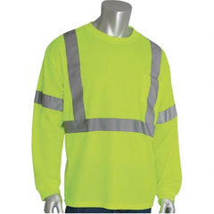 PIP - Size 2XL Hi-Vis Yellow High Visibility Long Sleeve T-Shirt - Eagle Tool & Supply
