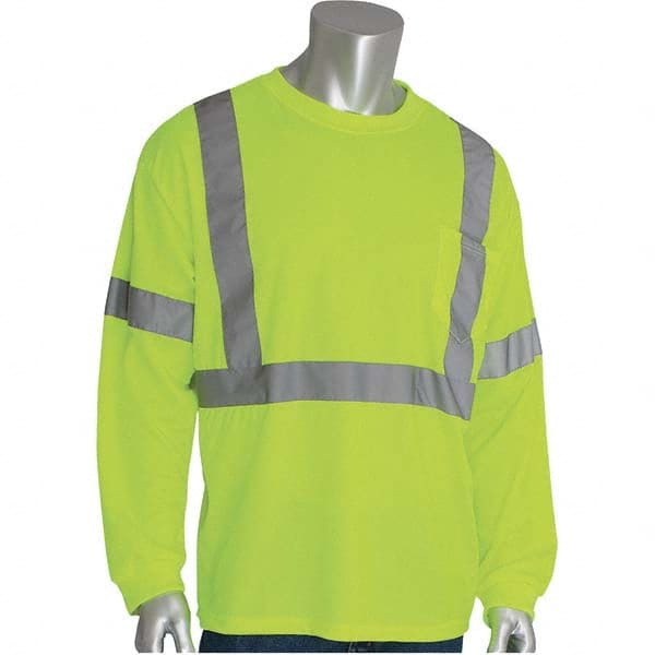 PIP - Size L Hi-Vis Yellow High Visibility Long Sleeve T-Shirt - Eagle Tool & Supply