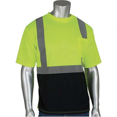 PIP - Size 2XL Black & Hi-Vis Yellow High Visibility Short Sleeve T-Shirt - Eagle Tool & Supply