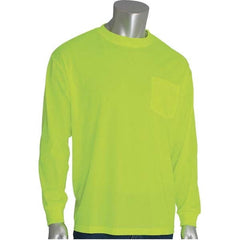 PIP - Size 4XL Hi-Vis Yellow High Visibility Long Sleeve T-Shirt - Eagle Tool & Supply