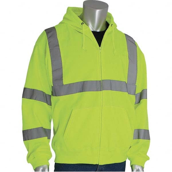 PIP - Size 5XL Hi-Vis Yellow High Visibility Long Sleeve Sweatshirt - Eagle Tool & Supply