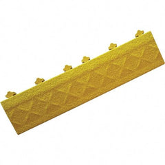 Ergo Advantage - 18" Long x 4" Wide x 1" Thick, Anti-Fatigue Modular Matting Anti-Fatigue Flooring - Male, 1 Interlocking Side, Yellow, For Dry & Wet Areas - Eagle Tool & Supply