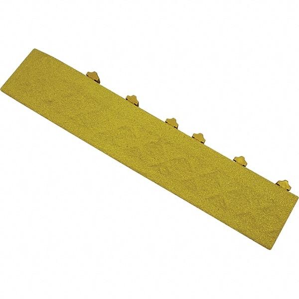 Ergo Advantage - 22" Long x 4" Wide x 1" Thick, Anti-Fatigue Modular Matting Anti-Fatigue Flooring - Male, 1 Interlocking Side, Yellow, For Dry & Wet Areas - Eagle Tool & Supply