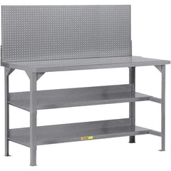 Little Giant - 48 Wide x 30" Deep x 36" High, 12 Gauge Steel Workbench - 12 Gauge Steel Top, Fixed Legs, Gray - Eagle Tool & Supply