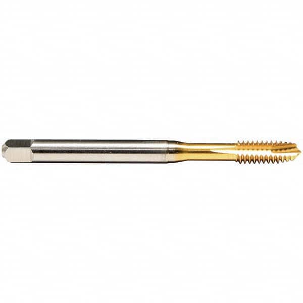 Emuge - M6x0.75 Metric Fine 6H 3 Flute TiN Finish HSS-E Spiral Point Tap - Eagle Tool & Supply