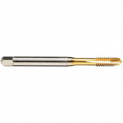 Emuge - M8x1.00 Metric Fine 6H 3 Flute TiN Finish HSS-E Spiral Point Tap - Eagle Tool & Supply
