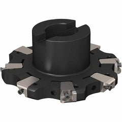 Seco - Shell Mount Connection, 17/32" Cutting Width, 32.32mm Depth of Cut, 125mm Cutter Diam, 32mm Hole Diam, 4 Tooth Indexable Slotting Cutter - R335.25 Toolholder, XNHQ 1407 Insert, Right Hand Cutting Direction - Eagle Tool & Supply