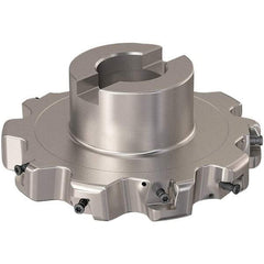 Seco - Shell Mount Connection, 0.787" Cutting Width, 32.81mm Depth of Cut, 125mm Cutter Diam, 32mm Hole Diam, 5 Tooth Indexable Slotting Cutter - R335.25 Toolholder, XNHQ 12 Insert, Right Hand Cutting Direction - Eagle Tool & Supply