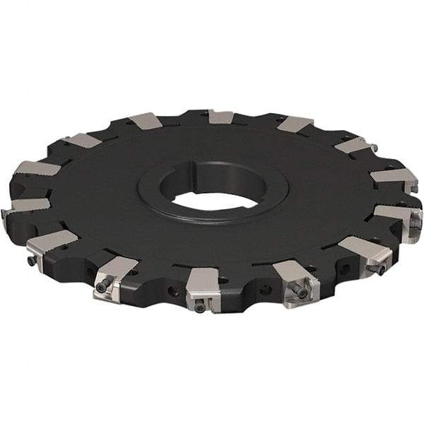 Seco - Arbor Hole Connection, 17/32" Cutting Width, 63.54mm Depth of Cut, 200mm Cutter Diam, 50mm Hole Diam, 7 Tooth Indexable Slotting Cutter - R335.25 Toolholder, XNHQ 1407 Insert, Neutral Cutting Direction - Eagle Tool & Supply