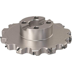 Seco - Shell Mount Connection, 0.787" Cutting Width, 54.31mm Depth of Cut, 200mm Cutter Diam, 40mm Hole Diam, 7 Tooth Indexable Slotting Cutter - R335.25 Toolholder, XNHQ 12 Insert, Right Hand Cutting Direction - Eagle Tool & Supply