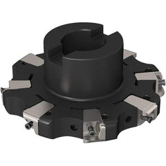 Seco - Shell Mount Connection, 0.669" Cutting Width, 32.32mm Depth of Cut, 125mm Cutter Diam, 32mm Hole Diam, 4 Tooth Indexable Slotting Cutter - R335.25 Toolholder, XNHQ 1407 Insert, Right Hand Cutting Direction - Eagle Tool & Supply