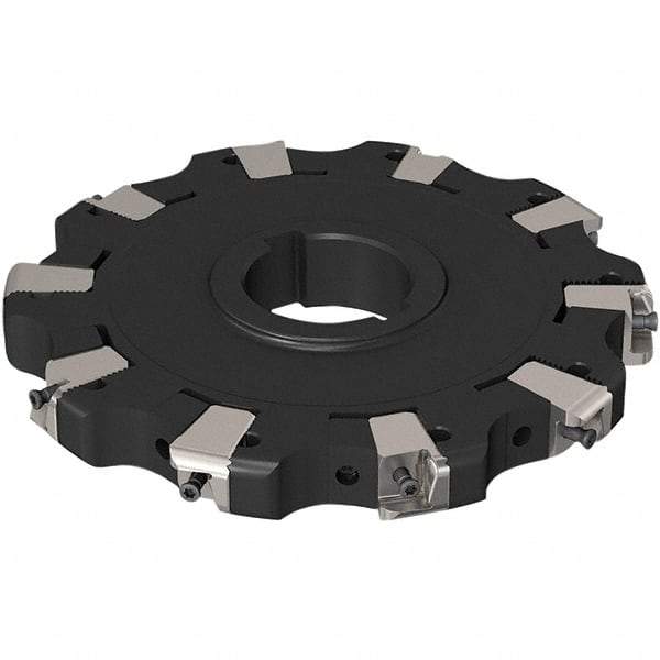 Seco - Arbor Hole Connection, 0.669" Cutting Width, 50.5mm Depth of Cut, 160mm Cutter Diam, 40mm Hole Diam, 5 Tooth Indexable Slotting Cutter - R335.25 Toolholder, XNHQ 1407 Insert, Neutral Cutting Direction - Eagle Tool & Supply