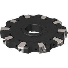 Seco - Arbor Hole Connection, 0.669" Cutting Width, 50.5mm Depth of Cut, 160mm Cutter Diam, 40mm Hole Diam, 5 Tooth Indexable Slotting Cutter - R335.25 Toolholder, XNHQ 1407 Insert, Neutral Cutting Direction - Eagle Tool & Supply