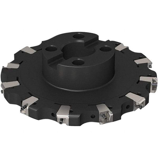 Seco - Shell Mount Connection, 0.669" Cutting Width, 2-1/8" Depth of Cut, 200mm Cutter Diam, 40mm Hole Diam, 6 Tooth Indexable Slotting Cutter - R335.25 Toolholder, XNHQ 1407 Insert, Right Hand Cutting Direction - Eagle Tool & Supply