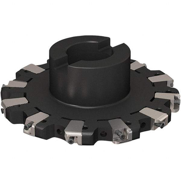 Seco - Shell Mount Connection, 17/32" Cutting Width, 43.82mm Depth of Cut, 160mm Cutter Diam, 40mm Hole Diam, 6 Tooth Indexable Slotting Cutter - R335.25 Toolholder, XNHQ 1407 Insert, Right Hand Cutting Direction - Eagle Tool & Supply