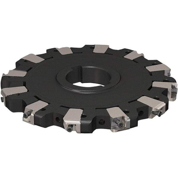 Seco - Arbor Hole Connection, 17/32" Cutting Width, 50.54mm Depth of Cut, 160mm Cutter Diam, 40mm Hole Diam, 6 Tooth Indexable Slotting Cutter - R335.25 Toolholder, XNHQ 1407 Insert, Neutral Cutting Direction - Eagle Tool & Supply