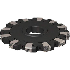 Seco - Arbor Hole Connection, 17/32" Cutting Width, 50.54mm Depth of Cut, 160mm Cutter Diam, 40mm Hole Diam, 6 Tooth Indexable Slotting Cutter - R335.25 Toolholder, XNHQ 1407 Insert, Neutral Cutting Direction - Eagle Tool & Supply