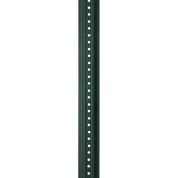 Nucor - 7' High, Powder Coated Traffic Sign Post - Steel, 3/8" Hole Diam, Green - Eagle Tool & Supply