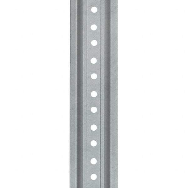 Nucor - 6' High, Galvanized Traffic Sign Post - Steel, 3/8" Hole Diam, Silver - Eagle Tool & Supply