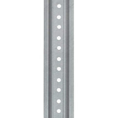 Nucor - 6' High, Galvanized Traffic Sign Post - Steel, 3/8" Hole Diam, Silver - Eagle Tool & Supply