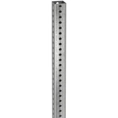 TAPCO - 12' High, Galvanized Traffic Sign Post - Steel, 7/16" Hole Diam, Silver - Eagle Tool & Supply