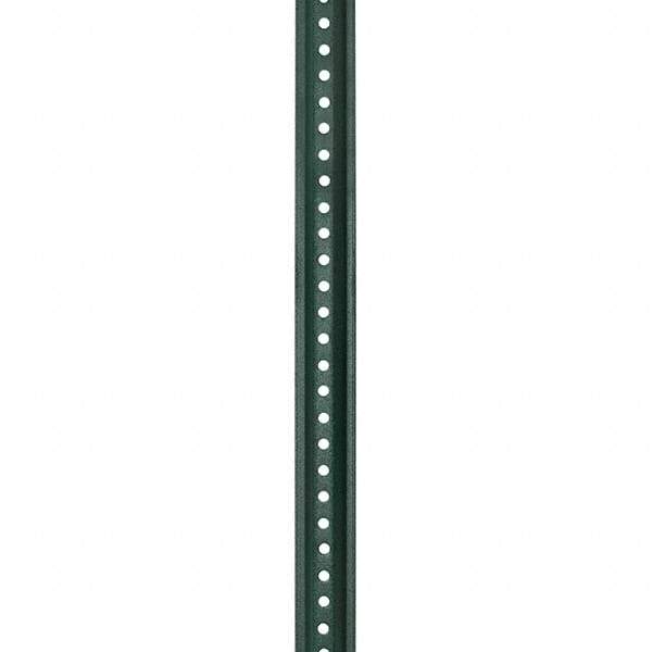 Nucor - 8' High, Powder Coated Traffic Sign Post - Steel, 3/8" Hole Diam, Green - Eagle Tool & Supply