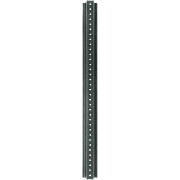 Nucor - 3' High, Powder Coated Traffic Sign Post - Steel, 3/8" Hole Diam, Green - Eagle Tool & Supply