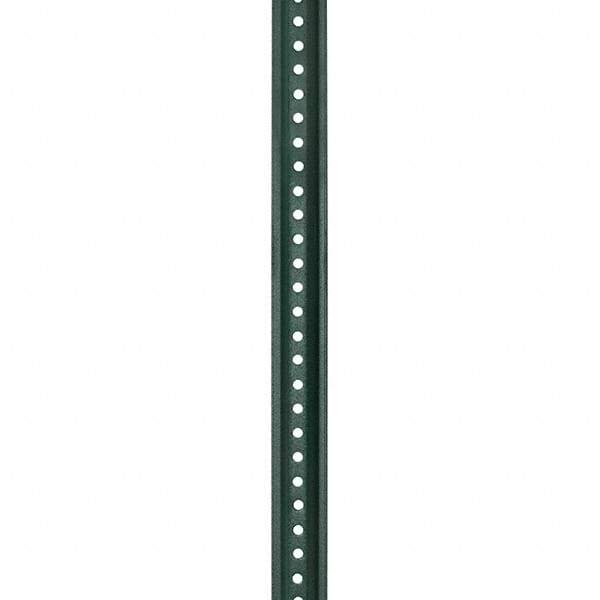 Nucor - 7' High, Powder Coated Traffic Sign Post - Steel, 3/8" Hole Diam, Green - Eagle Tool & Supply