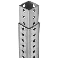 TAPCO - 3' High, Galvanized Traffic Sign Post Base - Steel, 7/16" Hole Diam, Silver - Eagle Tool & Supply