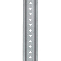 Nucor - 8' High, Galvanized Traffic Sign Post - Steel, 3/8" Hole Diam, Silver - Eagle Tool & Supply