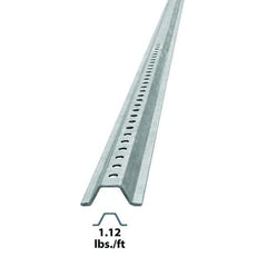 Nucor - 6' High, Galvanized Traffic Sign Post - Steel, 3/8" Hole Diam, Silver - Eagle Tool & Supply