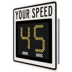 TrafficLogix - "Your Speed", 28" Wide x 28" High, Aluminum Speed Limit Signs - Black on White, High Intensity Reflectivity, Square, Post Mount - Eagle Tool & Supply