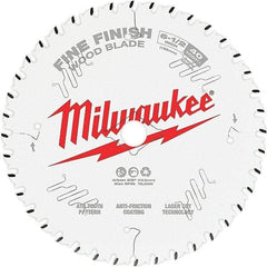 Milwaukee Tool - 6-1/2" Diam, 5/8" Arbor Hole Diam, 40 Tooth Wet & Dry Cut Saw Blade - Tungsten Carbide-Tipped, Fine Finish Action, Standard Round Arbor - Eagle Tool & Supply