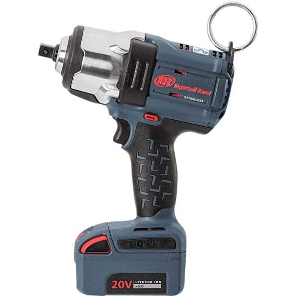 Ingersoll-Rand - 1/2" Drive 20 Volt Pistol Grip Cordless Impact Wrench & Ratchet - 0 to 1,900 RPM, 0 to 2,450 BPM, 1,500 Ft/Lb Torque, Lithium-Ion Batteries - Eagle Tool & Supply