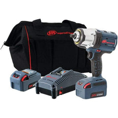 Ingersoll-Rand - 1/2" Drive 20 Volt Pistol Grip Cordless Impact Wrench & Ratchet - 0 to 1,900 RPM, 0 to 2,450 BPM, 1,500 Ft/Lb Torque, 2 Lithium-Ion Batteries - Eagle Tool & Supply