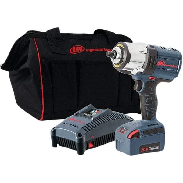 Ingersoll-Rand - 1/2" Drive 20 Volt Pistol Grip Cordless Impact Wrench & Ratchet - 0 to 1,900 RPM, 0 to 2,450 BPM, 1,500 Ft/Lb Torque, 1 Lithium-Ion Battery - Eagle Tool & Supply