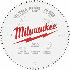 Milwaukee Tool - 10" Diam, 5/8" Arbor Hole Diam, 80 Tooth Wet & Dry Cut Saw Blade - Tungsten Carbide-Tipped, Fine Finish Action, Standard Round Arbor - Eagle Tool & Supply