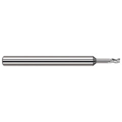Harvey Tool - Square End Mills; Mill Diameter (Decimal Inch): 0.0250 ; Length of Cut (Decimal Inch): 0.0380 ; Material: Solid Carbide ; Finish/Coating: Uncoated ; Shank Diameter (Inch): 1/8 ; Single or Double End: Single - Exact Industrial Supply