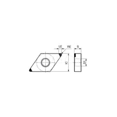 Turning Insert:  2QP-DNGA431-LC BXA20,  Polycrystalline Cubic Boron Nitride Coated Finish,  Neutral,  1/2″ Inscribed Circle,  0.0160″ Corner Radius,  55.0 &deg N/A Diamond,  Series  DNGA
