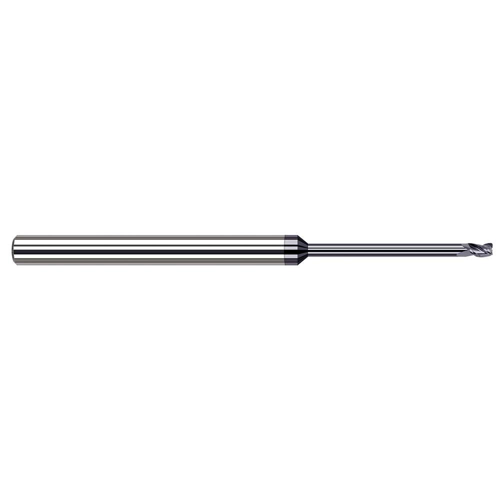 Harvey Tool - Corner Radius & Corner Chamfer End Mills; Mill Diameter (mm): 0.50 ; Mill Diameter (Decimal Inch): 0.0200 ; End Type: Corner Radius ; Corner Radius (mm): 0.10 ; Corner Radius (Decimal Inch): 0.0040 ; Number of Flutes: 3 - Exact Industrial Supply