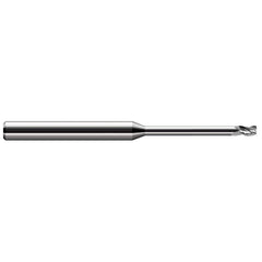 Corner Radius End Mill: 0.078″ Dia, 0.117″ LOC, 1/64″ Radius, 3 Flutes, Solid Carbide 2-1/2″ OAL, 1/8″ Shank Dia, 30 ° Helix, Bright/Uncoated, Corner Radius End