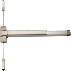 PDQ - Nonhanded, Surface Vertical Rod - Antimicrobial Coated, Satin Stainless Steel Finish, 34 to 48" Door Width, Grade 1 - Eagle Tool & Supply