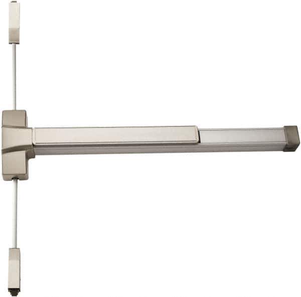 PDQ - Fire Rated, Nonhanded, Surface Vertical Rod - Antimicrobial Coated, Satin Stainless Steel Finish, 27 to 36" Door Width, Grade 1 - Eagle Tool & Supply