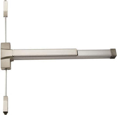 PDQ - Fire Rated, Nonhanded, Surface Vertical Rod - Antimicrobial Coated, Satin Stainless Steel Finish, 27 to 36" Door Width, Grade 1 - Eagle Tool & Supply