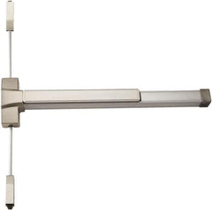 PDQ - Nonhanded, Surface Vertical Rod - Antimicrobial Coated, Satin Stainless Steel Finish, 30 to 36" Door Width, Grade 1 - Eagle Tool & Supply